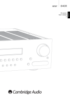 Cambridge Audio Azur-640R - Owners manual